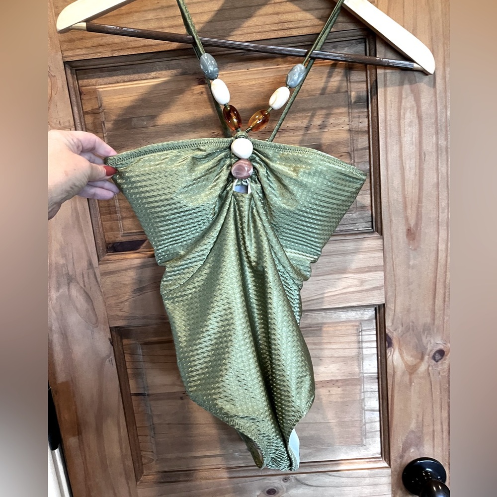 Green One Piece Bathing Suit